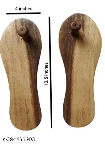 Beautifully Handcrafted Wooden Charan Paduka | Wooden Khadau (10.5 Inches) - Springkart