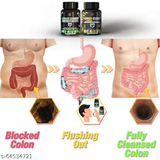 Stomach Cleanser|Natural Colon Detox Formula|Helps in Digestion & Relives Constipation (Intestine Cleanser 1pack + Daily Cleanse 1pack) - Springkart