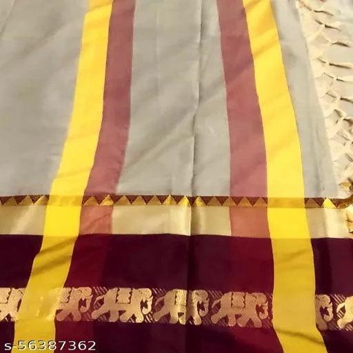 Real Hathi Saree Cotton Silk - Running Blouse - Springkart