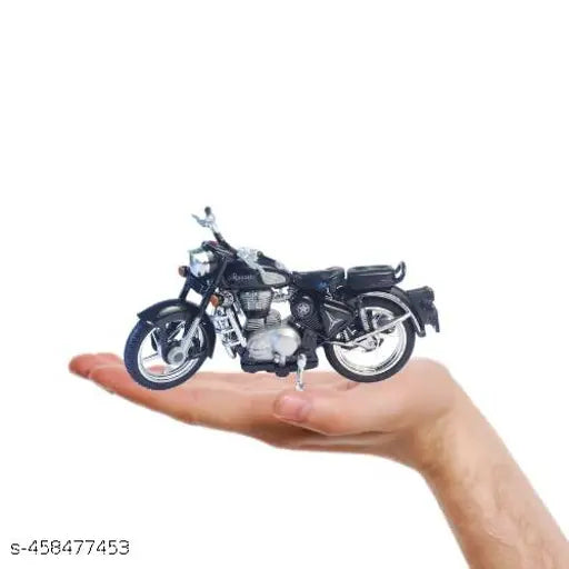 Toons Toys Rugged Bullet Bike Toy with Pull-Back Action Free Wheel Side Stand Realistic Design, Black. - Springkart