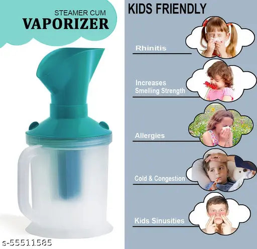 RCSP Vaporizer Machine | All-In-One Steam Inhaler | 3-in-1 Vaporizer/Steamer | Cough and Cold Relief | Steam Nose Inhaler | Facial Vaporizer | Green Color