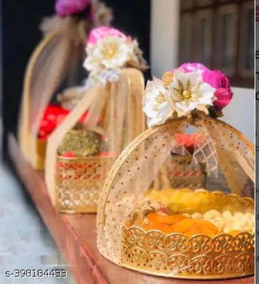 Temple Basket Golden finishing Diwali Gift !!! - Springkart