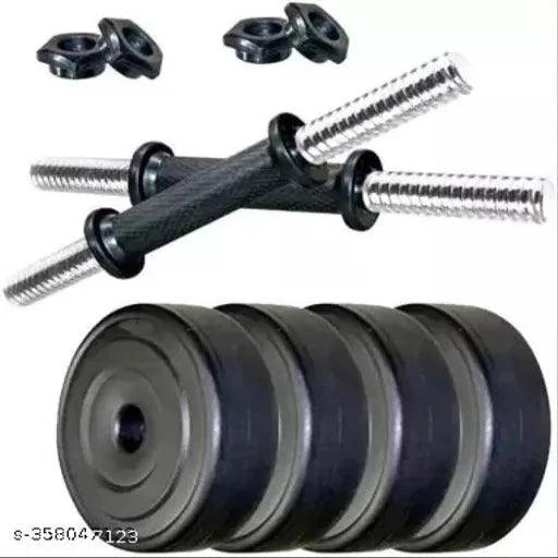 10KG PVC Weight Plates + 2 Dumbbell Rods (14 inch ) Adjustable Dumbbell - Springkart