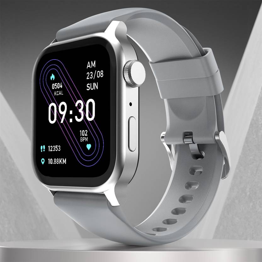 Fire-Boltt Rise Bluetooth Calling 47mm (1.85), Metal Bod & Rotating Crown, 123 Sports Smartwatch (Grey Strap, Free Size)