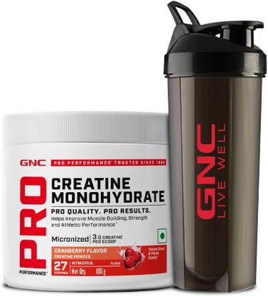 GNC Creatine Monohydrate With Black Shaker (750ml) Creatine (100 g, Cranberry)