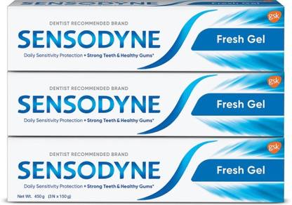 SENSODYNE Fresh Gel Combo for daily sensitive protection Toothpaste (450 g, Pack of 3)