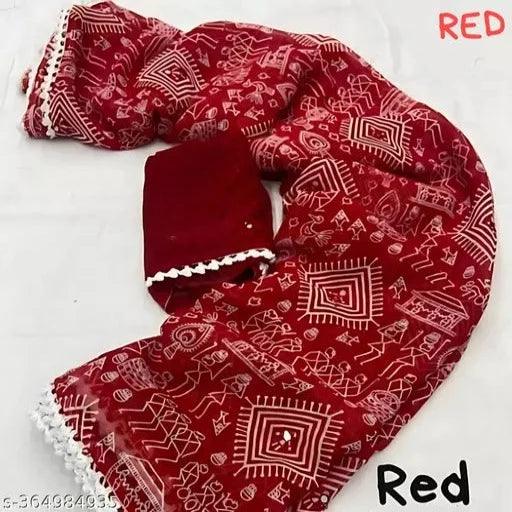 Georgette Saree Vichitra Silk Sare Party Wear Kanjeevaram Soft Silk /Saree Mysore Silk Saree Art Silk Saree Simple Lace border - Springkart