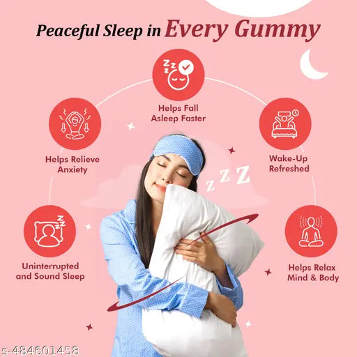 Sleep Gummies | Melatonin 5mg, Jatamansi, Chamomile, Valeriana, Zinc & Magnesium| Strawberry Flavour - 30 Gummies - Springkart