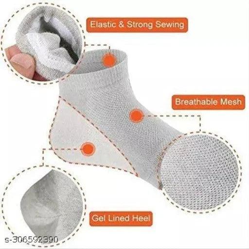 Heel Pain Relief Silicone Gel Pad Heel Protector Socks with Spa Botanical for Men and Women - Springkart