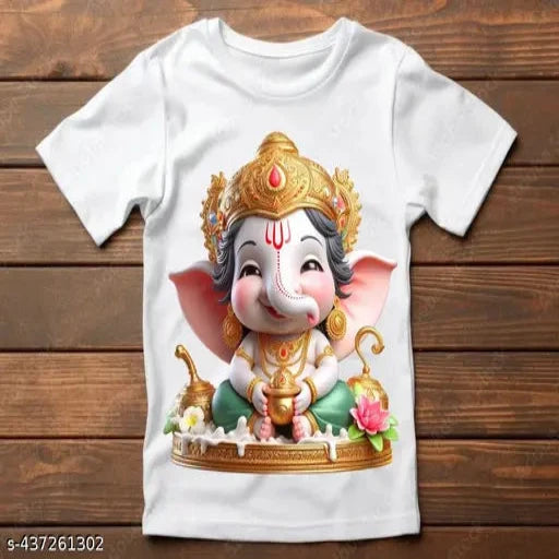 Ganesha Printed Kids T-shirt for Boys & Girls - Springkart