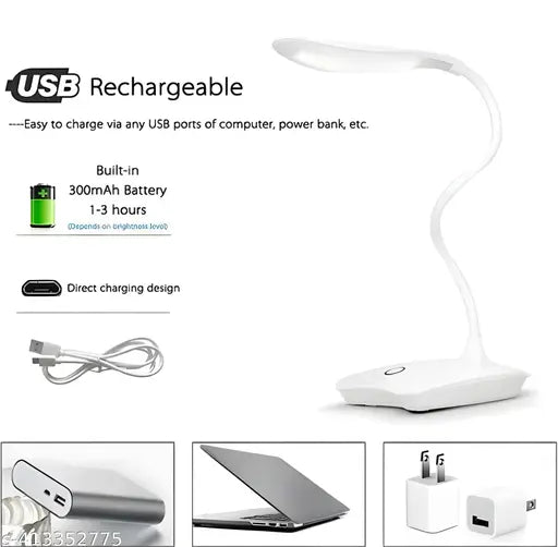 Study Lamp Rechargeable Led Torch Touch On Off Switch (Multicolor,Plastic, Pack of 1) (RANDOM COLOUR) Table Lamps - Springkart