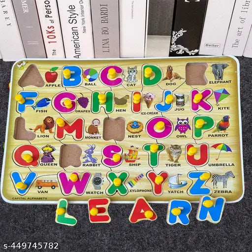 PackOf2 Hindi Swar Puzzle Learning Toys+Capital Alphabet Puzzles With Pictures - Springkart