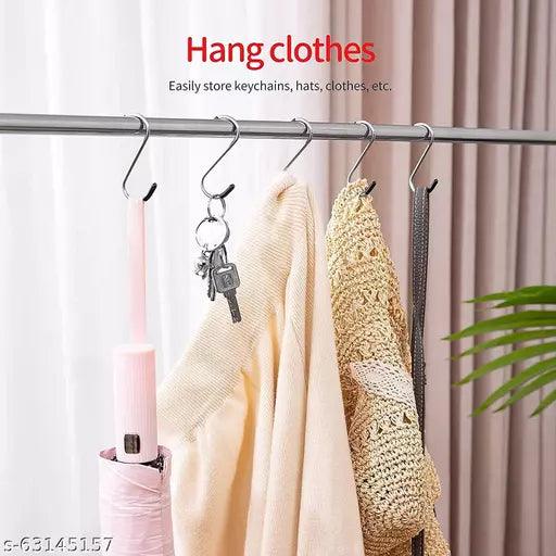 6 Pcs Heavy Duty S Cap Hook Silver S Shaped - Springkart