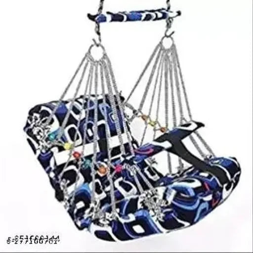 Cotton Swing for Kids Baby's Children Folding and Washable Big 1-5 Years with Safety Belt (Multicolor) - Springkart