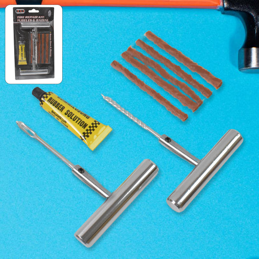 Tyre Repair Puncture Kit With 5 Rubber Strips (8 Pcs Set) - Springkart