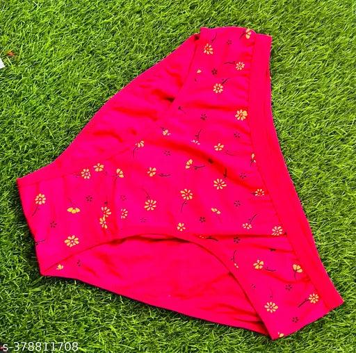 PACK OF 3 PRINTED PURE COTTON BRIEFS FOR WOMENS/GIRLS FOR EVERYDAY USE PANTYS - Springkart