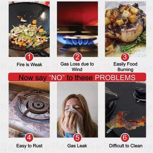 Max Gas Saviour, Gas Burner Cover, Gas Saver Burner Stand, Gas Stove Energy Saving Device, Gas Stove Stand Fire & Windproof for Gas Chula Stand Stove Protector, Gas Saver Jali - Springkart