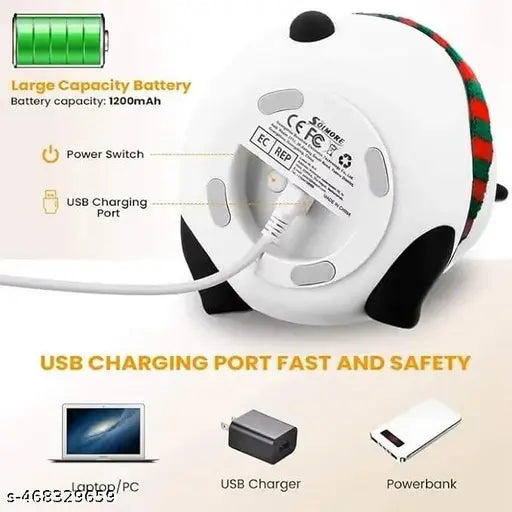 Cute Panda Silicone Nursery Night Light Touch Control Nightlights USB Rechargeable - Springkart