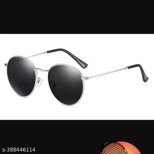 ZEEMORK Oval Black Metal sunglass with 100% UV protection for Men and Women - Springkart