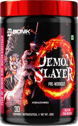 BIONIK NUTRITION Demon Slayer Pre-Workout | Extreme Energy, Pump & Focus, 2100mg Beta-Alanine Pre Workout (180 g, Sex on the Beach)