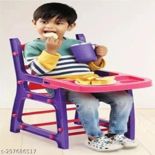Plastic Chair, High Chair, Eating, Feeding, Study, Kids, Toddlers Booster Seat with Safety Tray for 6 Months to 5 Years Age Kids Colour (Multi Colour Any Colour 1 Piece - Springkart
