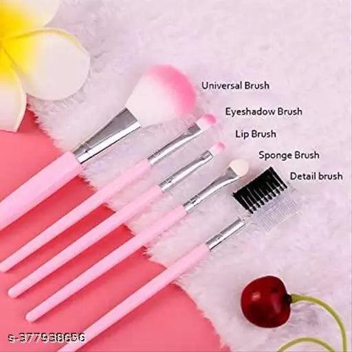 Makeup Combo CC Waterproof Foundation # 5 in 1 Matte Lipstick # 5 Pcs Brush Set # 1 Pcs Sponge Puff Pack Of 4 - Springkart