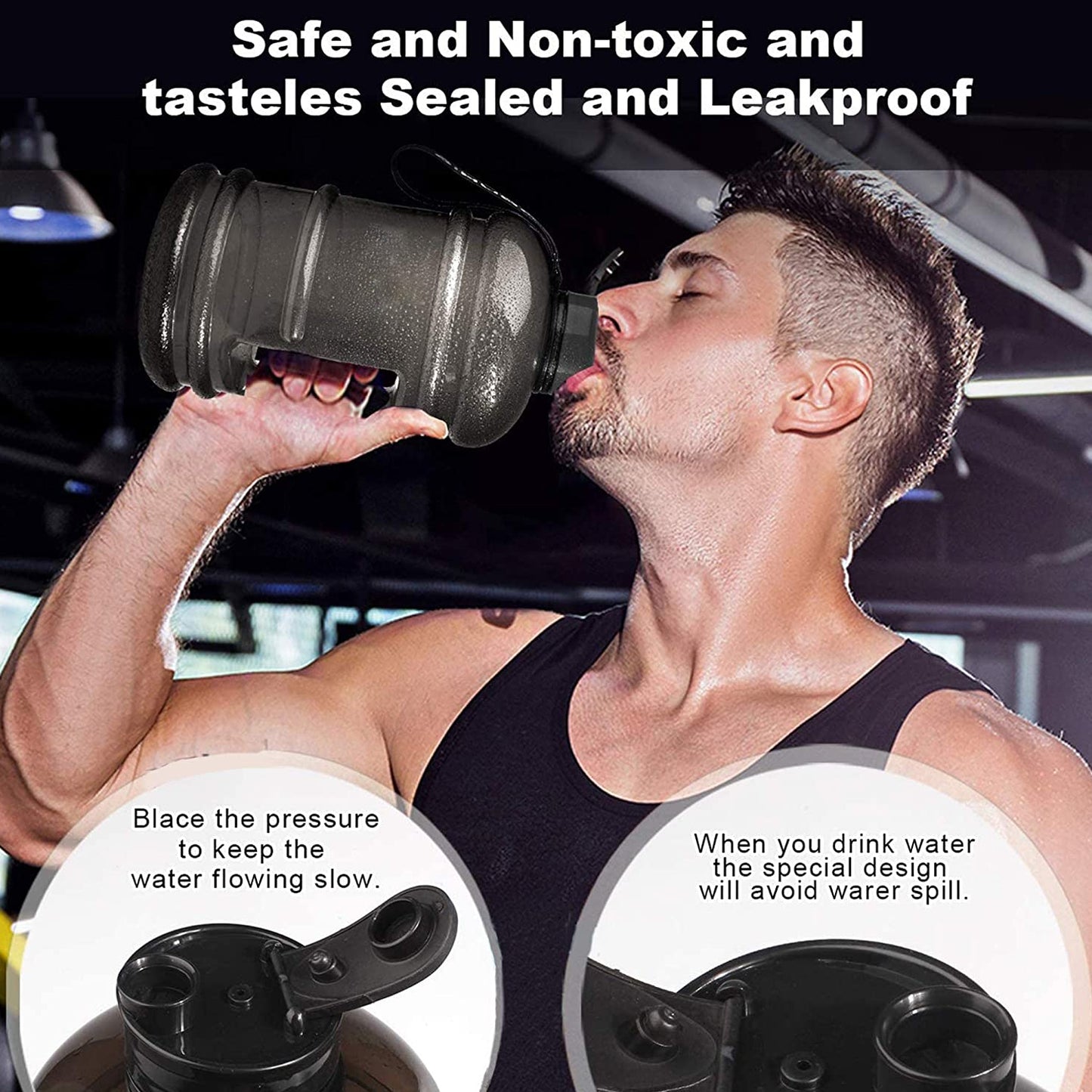 4828 Sports Gym 1.5 Liters Gallon Water Bottle With Mixer And Strainer - Springkart