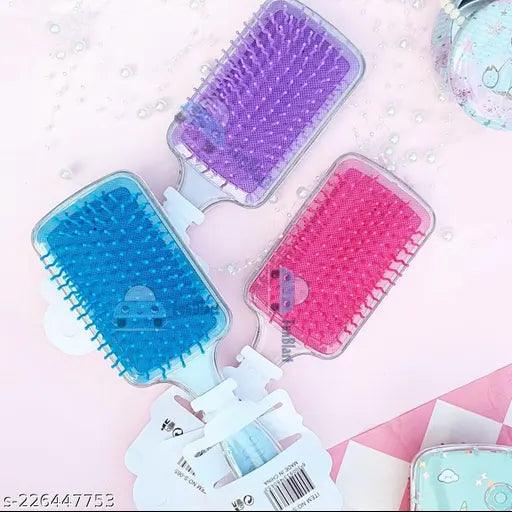 Pack of 4 Square Shaped Unicorn Glittery Hair brush for kids Girls - Springkart