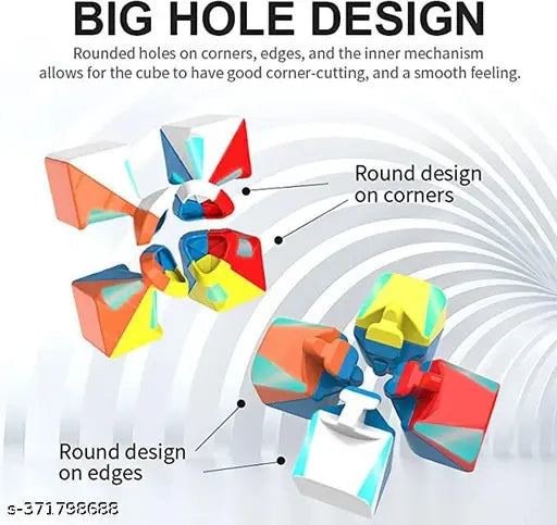 Smart Activity Toy Magical Cube 3X3X3 Easy Amazing Stress Reliever | Brainstorming Puzzle | Smooth Rotation Colourful Cube | High Speed Stickerless Puzzle Game | (Age 6+ Years) Pack of 2. - Springkart