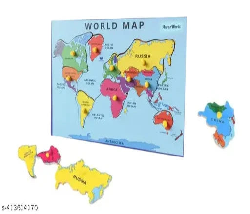 Kids Reading & Writing Educational Learning Wooden World Maps puzzle for kids/girls/boys - Springkart