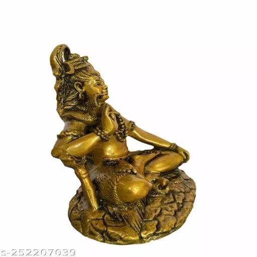 Lord Shiva Statue Idol for Pooja Room 18cm (Golden Colour) - Springkart