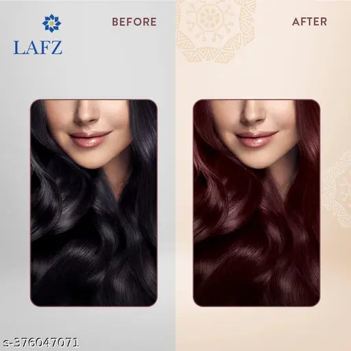 LAFZ Halal Permanent Hair Color | No Ammonia Formula infused with Coffee & Argan oil | 100% Gray Coverage | Long lasting Colour | Smoothness & Shine | For Women & Men | Burgundy, Pack of 2