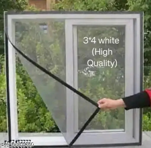 Polyester 3X4 Window Mosquito Net (White, Frame Hung) - Springkart