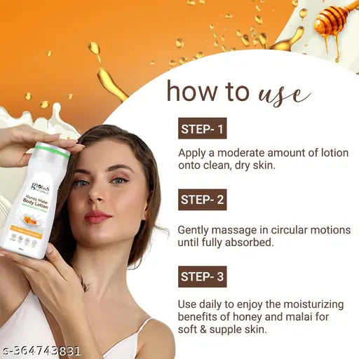 Naturals Body Lotion Combo Set of 2 - Honey Malai 200 ml, Doodh Kesar 200 ml, For All Skin Types - Springkart