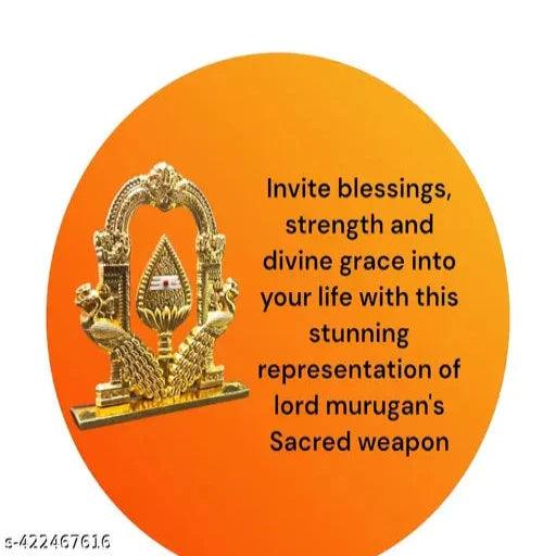 Divine Murugan OM Vel with Peacock for Car Dashboard - Springkart