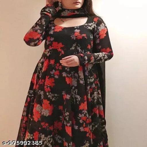 New Latest Pretty Floral Designer Woman Gowns - Springkart