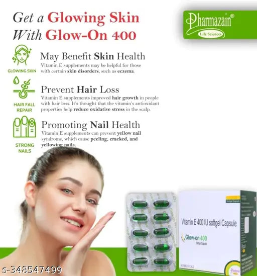 Vitamin E 400 Mg (Pack of 150 Capsules) for Face and Hair, Antioxidant Support and Immunity Booster, Controls Wrinkling, Skin Dehydration - Springkart