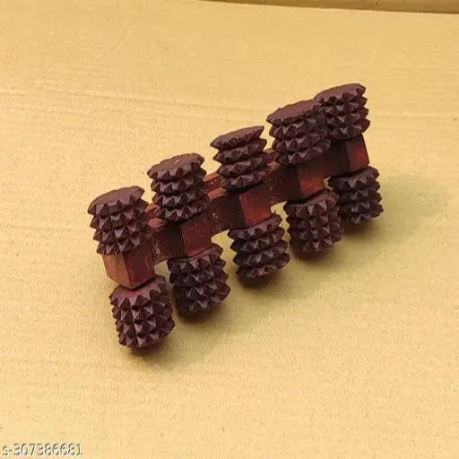 Wooden Acupressure Back Massager Back Pain Relief Massager Multi Purpose Body Massager of 10 Massage Roller - Springkart