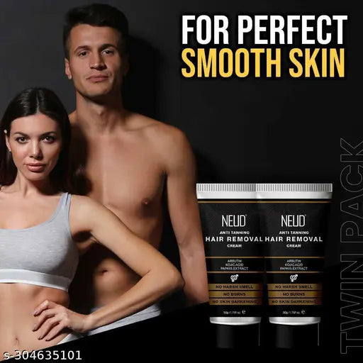 Anti-Tanning Hair Removal Cream for Arms, Legs, Chest and Back in Men and Women - Twin Pack (50g x 2 Tubes) - Springkart