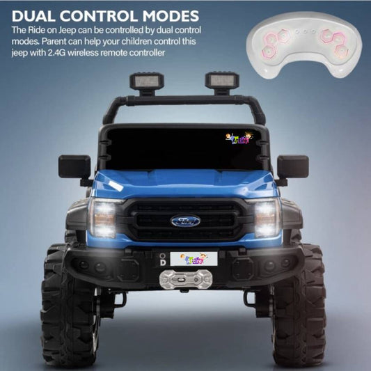 Attire Rechargeable Battery Operated Ride On Jeep With Music Lights & Usb Jeep For Kids Jeep Battery Operated Ride OnĀ Ā (Blue)