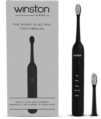 Winston Rechargeable Sonic Electric Toothbrush with Super Soft Bristles for Adults Electric Toothbrush (Black)