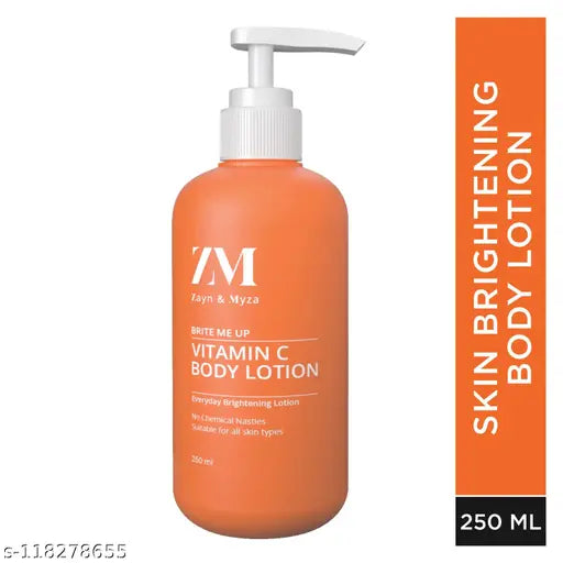 ZM ZAYN & MYZA Vitamin C Body Lotion | Glow Reviving & Skin Brightening lotion | Enriched with Vitamin C Shea butter Alpha Arbutin and Niacinamide | All Skin Type. 250 ML