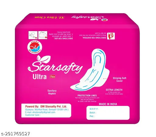 Starsafty Ultra Thin With Wings 280MM XL-21 pads (pack off)-3 All Night Protection With Wings Extra Long Sanitary pads for women Fabric Best brands Ladies napkin wear use Female Organic Period products