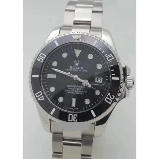 Rolex Submariner Black Dial Steel Bracelet Mens First Copy Watch - Springkart
