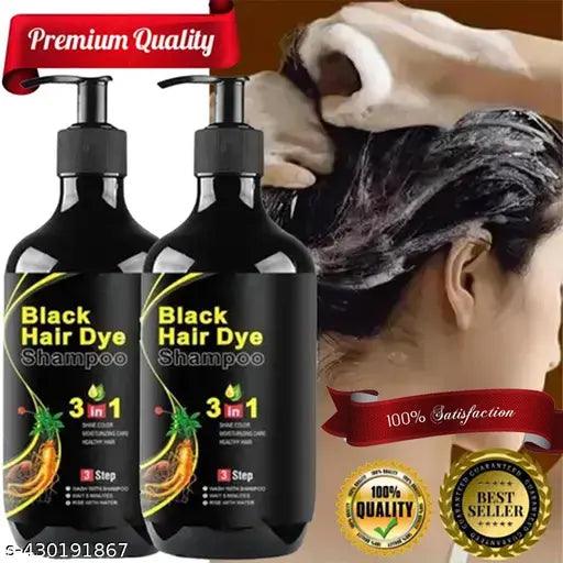 Instant Black Hair Dye Shampoo 3 In 1 Shampoo 300ml , For Shine Hair & Moisturizing Healthy Hair 3 Steps Pack Of 2 - Springkart