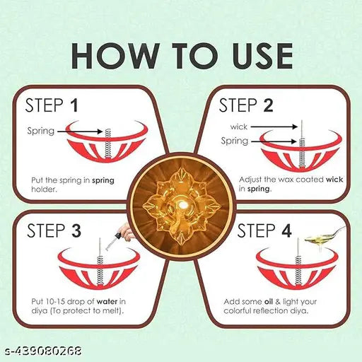 Laxmi Diya 3D Reflective Diya For Home Decoration Diwali, New Year (24-Diya) - Springkart