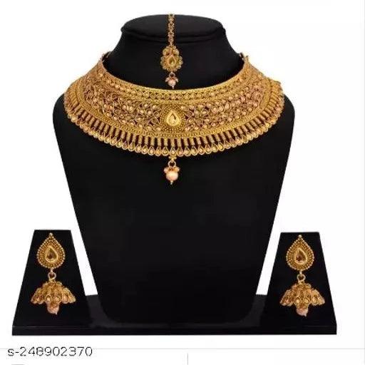 Latest Necklace Set with Maang for Girls and Women Jewellery Set - Springkart
