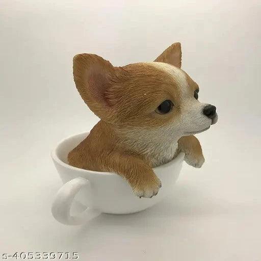 Cute Puppy Figurine for Home, Office, Room Shelf Decoration, Size 5.75 Inches (Chihuahua) - Springkart