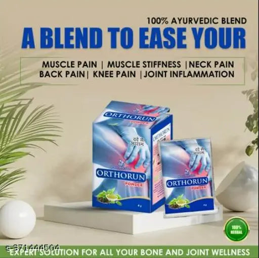 Orthorun Powder, Pain Relief Powder, ayurvedic medicine arthritis Knee pain relief product. Pack of 56 Pcs. - Springkart