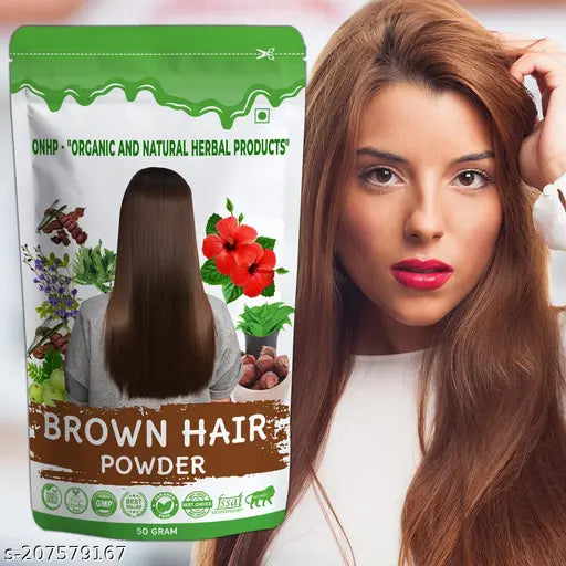 Brown Hair Colour, Long-lasting Colour, Smoothness & Shine,Pure, Organic(50GM) - Springkart